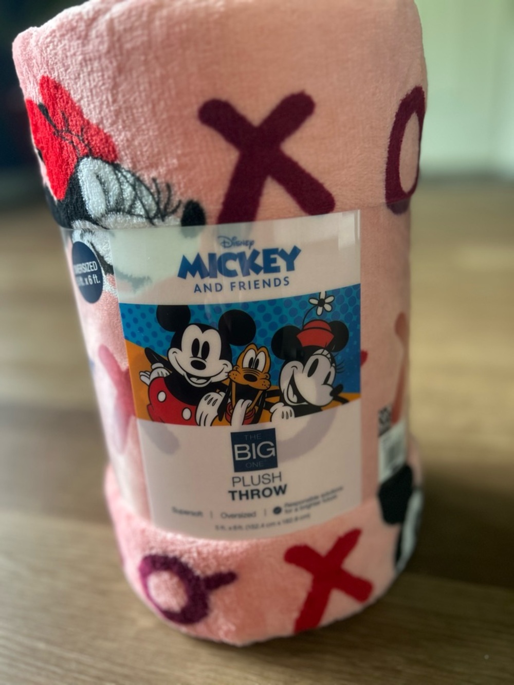 Disney Pink Mickey & Friends Plush Throw with Red and Purple Accents